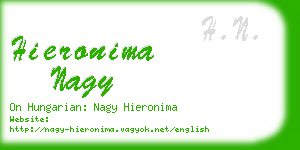 hieronima nagy business card